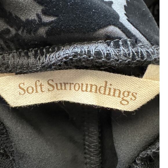 Soft Surroundings Velvet Burnout Black Skinny Pants Size M Boho Whimsygoth Fairy - Picture 8 of 9